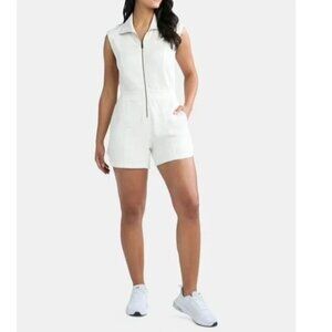 New Avia Romper Women Sz XXL (20) Wheat Heather Performance 1 Pc Pockets Fr Ship